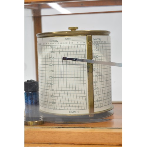 81 - Vintage Cased Barograph by Negretti and Zambra of London, Numbered. R/42716, with inks and under dra... 