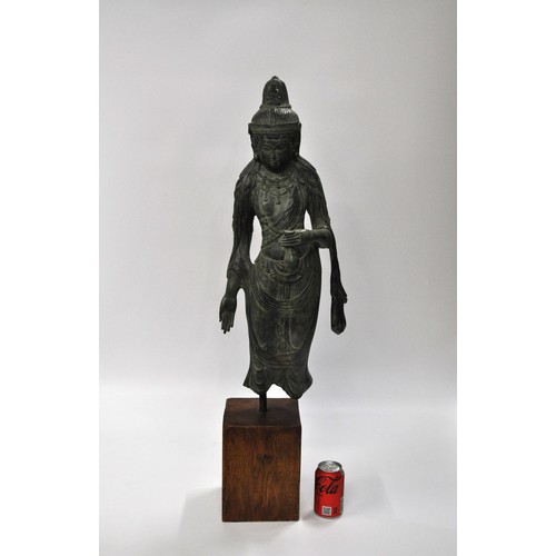 102 - Large bronze Deity Guan Yin also known as Avolokhesattva, Goddess of mercy and considered to be the ... 