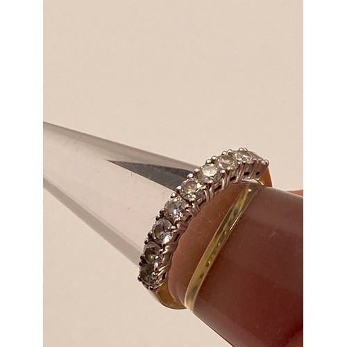 198 - 18ct yellow gold brilliant cut diamond half eternity ring, stamped 750, RT, approx combined 0.65ct, ... 