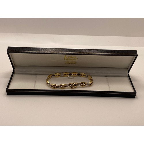 199 - 9ct gold and diamond bracelet, hallmarked 375. approx gross weight 14.5g. AF.