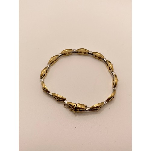 199 - 9ct gold and diamond bracelet, hallmarked 375. approx gross weight 14.5g. AF.