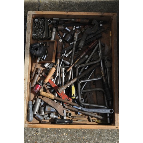 226 - A selection of spanners, sockets and other items