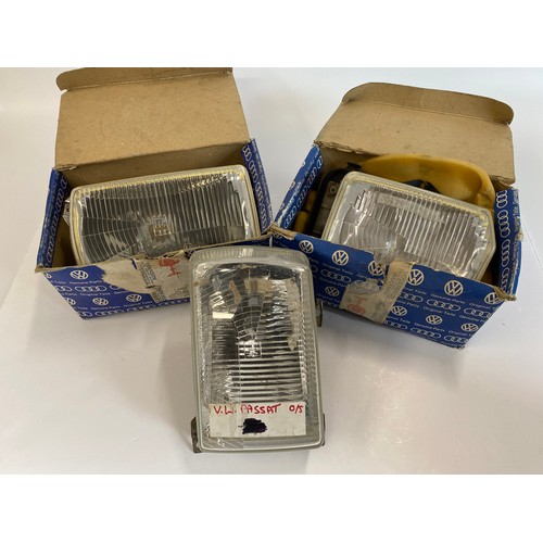 239 - x3 various V.W Volkswagen car headlights including Passat and Derby