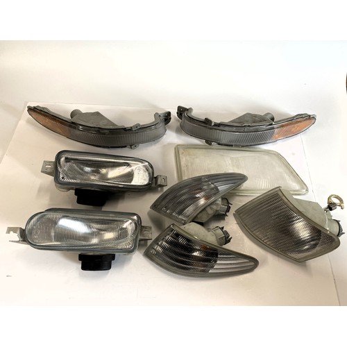 244 - Car headlamps to include pairs, for Ford etc, x 8 items