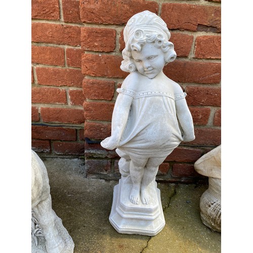 253 - Garden Statue of Young Girl in standing pose