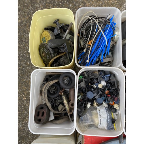 248 - A large quantity of vintage and retro car parts including bolts, bumper bolts, car pop rivets, car k... 