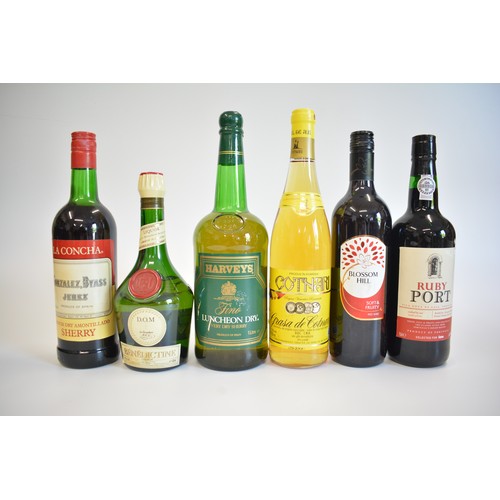 4 - Six bts consisting of 1 Lt. bt Fino VD Sherry. One bt. Ruby Port was selected for Asda. One bt. La C... 