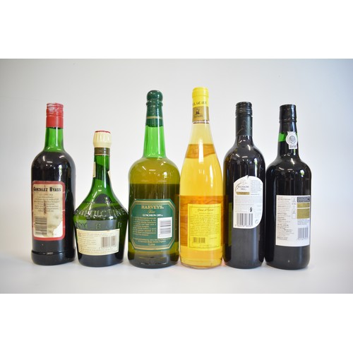 4 - Six bts consisting of 1 Lt. bt Fino VD Sherry. One bt. Ruby Port was selected for Asda. One bt. La C... 