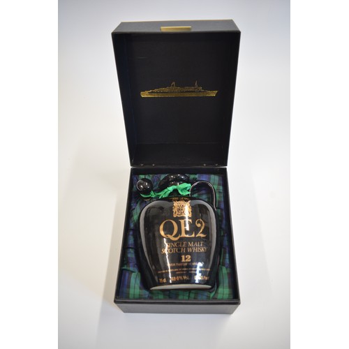 10 - One Boxed QE2 Decanter Malt 12 years old, 75cl, 48.6% - 97 US Proof.