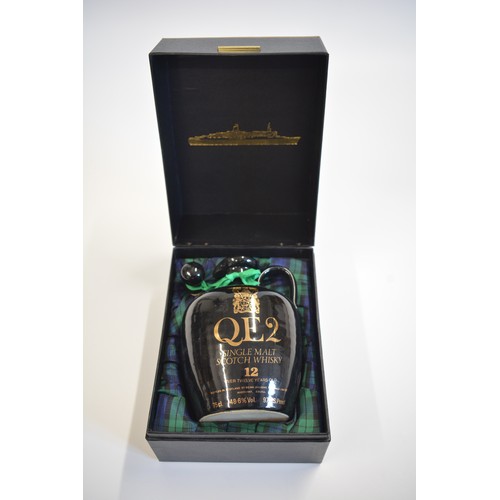 10 - One Boxed QE2 Decanter Malt 12 years old, 75cl, 48.6% - 97 US Proof.