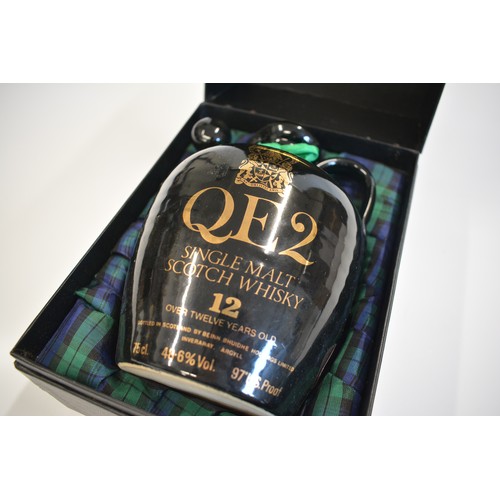 10 - One Boxed QE2 Decanter Malt 12 years old, 75cl, 48.6% - 97 US Proof.