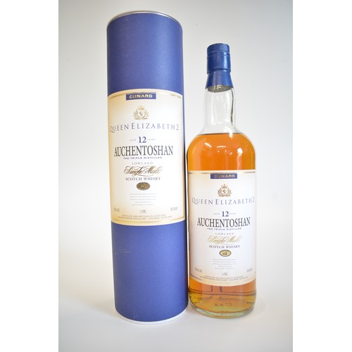 13 - One Tubed Litre bt. Queen Elizabeth 12-year Auchentoshan, The Triple Distilled Whisky, 43%  86 Proof... 