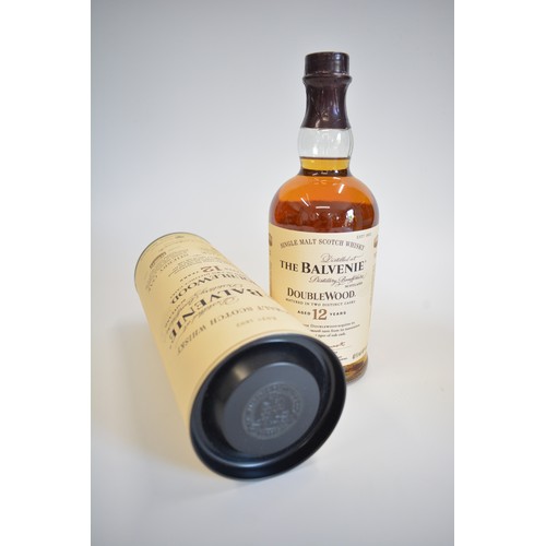 22 - One Boxed bt. Glen Grant, The Major's Reserve. One Tubed bt. The Balvenie DoubleWood, 12 years