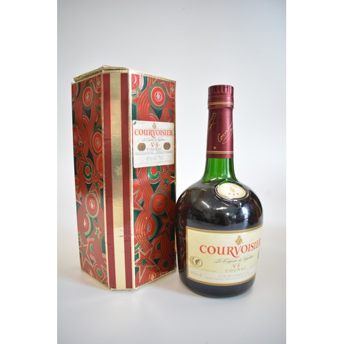 24 - Two Boxed bottles Remy Martin VSOP Cognac, 70cl, 40%. 1990s. One Boxed bt. Courvoisier VS Cognac, 70... 