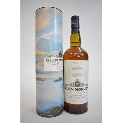 26 - One bt. Tubed Old Pulteney 12 years Malt. One Litre Tubed Glen Morven Islay Malt, 43%, 1990s.