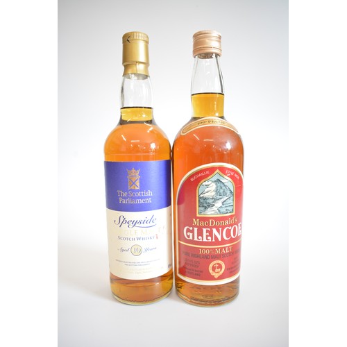 146 - One bt. MacDonald's Glencoe 100% Malt Pure Highland Whisky 8 years old 26 2/3 FL.OZS 1970s. One bt. ... 