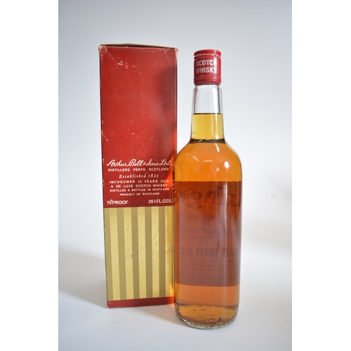 152 - One Boxed bt. Inchgower 12 years old A De Luxe Highland Malt .26 2/3 Fl. Ozs.,70 Proof 1970s,