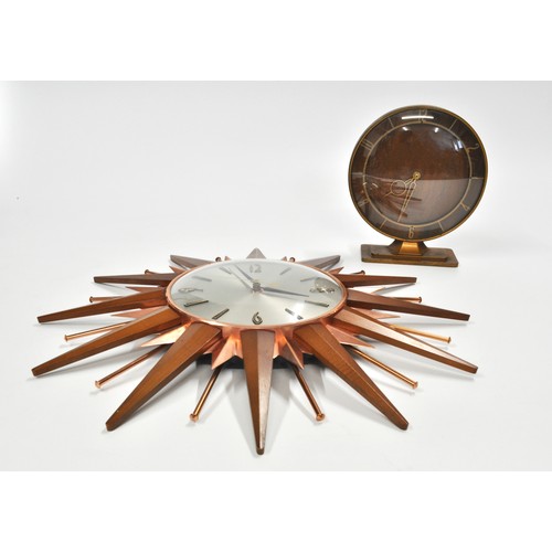 51 - Metamec Starburst clock together with one other retro Smiths mantle clock, untested.