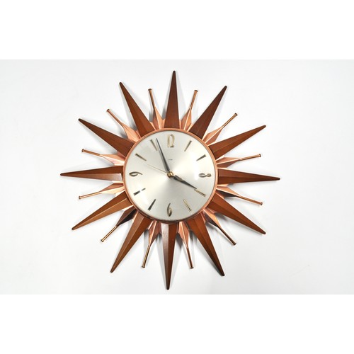 51 - Metamec Starburst clock together with one other retro Smiths mantle clock, untested.