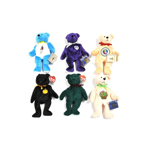 101 - x4 Holy Bears, c 1999, plus x2 TY Beanies