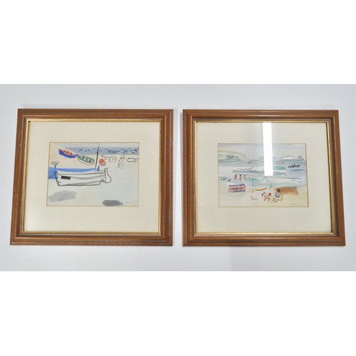 106 - CHARLES HOWARD (1922-2007) x 2 framed watercolours signed Howard lower right, approx overall size of... 