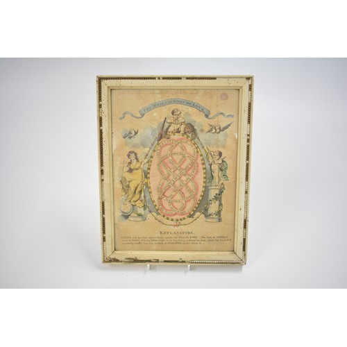 111 - George III Valentines card 'The Endless Knot of Love' Inscribed to verso 'To Miss Mary Lowemore 4 Fe... 