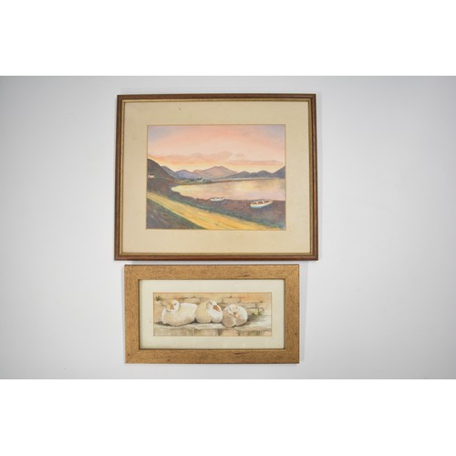 112 - Watercolour by John Brichiere - Colombi entitled 'Sunset at Bendaloch', signed lower right. Approx f... 