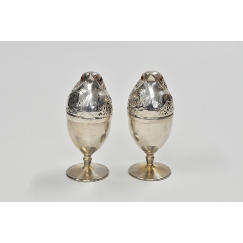 233 - Pair of lidded egg cups in bird design