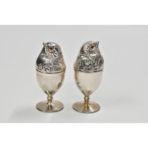 233 - Pair of lidded egg cups in bird design