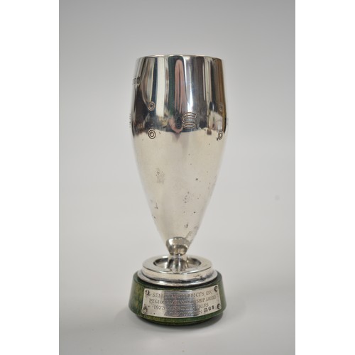 238 - x2 silver trophy/goblets - both hallmarked London 1973 and 1975 respectively. Gross combined silver ... 