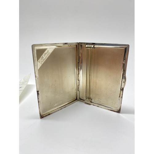 239 - Vintage silver cigarette case with engine turned design, hallmarked London. Approx gross weight 180g... 