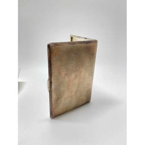 239 - Vintage silver cigarette case with engine turned design, hallmarked London. Approx gross weight 180g... 