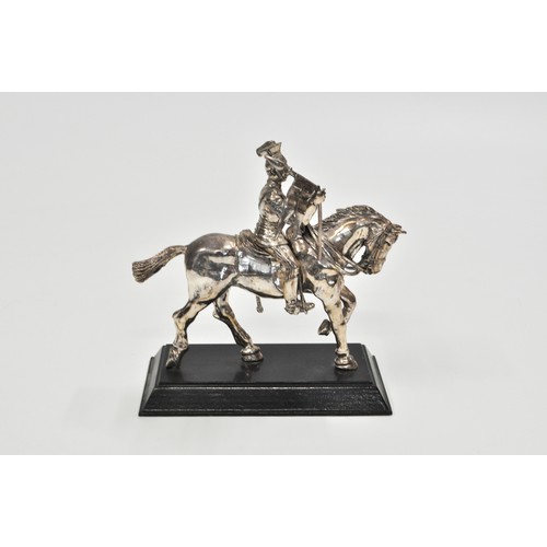 240 - White metal/pewter figure of Calvary figure on stand, plaque reads '21st (Empress of India's) Lancer... 