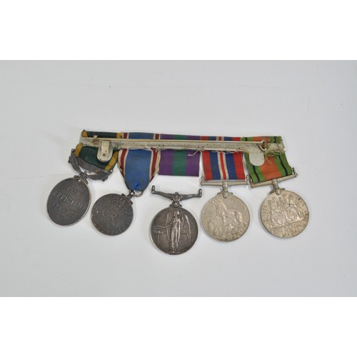 250 - Medal bar some medals attributed to 2025495 SJT A R Harman A.P.T.C,  George VI medal, George VI Coro... 