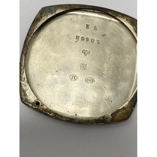 258 - WW1 silver cased watch, Swiss mechanism, stamped 925, maker mark S.D. No. 13463. untested.