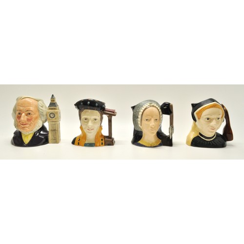 259 - Royal Doulton Henry VIII and his 6 wives character jugs together with John Doulton exclusive collect... 