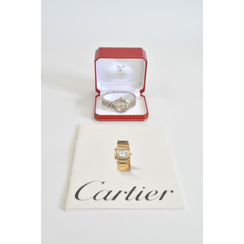 279 - Must de Cartier wrist watch with original box, 1330 PL121731, with spare link and international guar... 