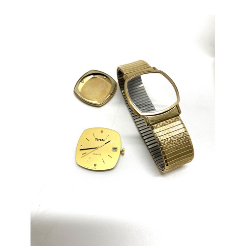 281 - Strada 9ct yellow gold cased wristwatch, hallmarked to inside of case.