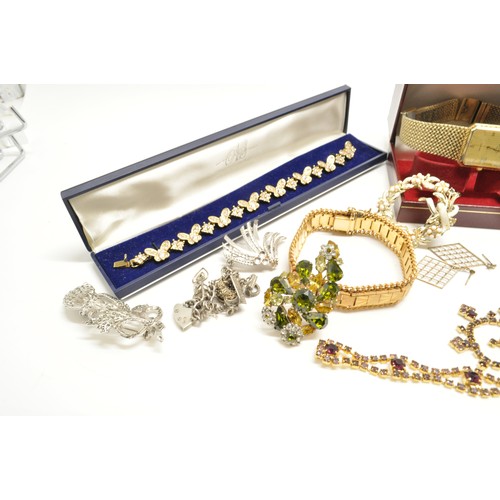 283 - Mixed watches and costume jewellery, including Rotary, Le Chat, plus Attwood collection butterfly br... 