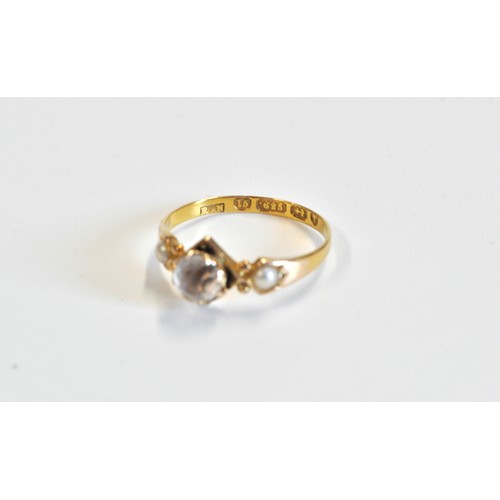 314 - Antique 15ct gold ring hallmarked Birmingham,  size L, together with ladies wristwatch, case stamped... 