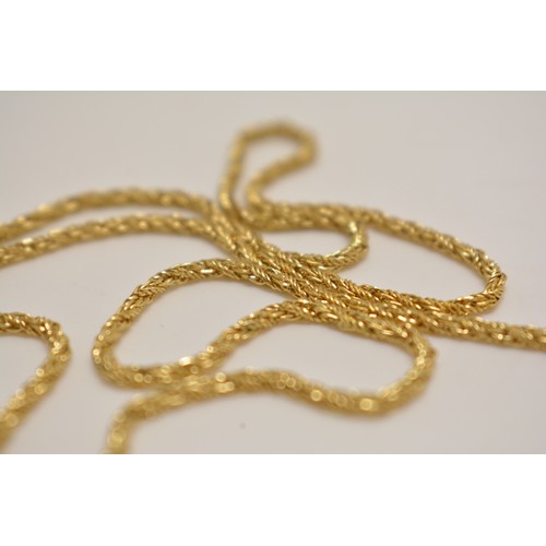 320 - Yellow gold rope chain stamped 9K, approx gross weight 7.8g, chain length 29