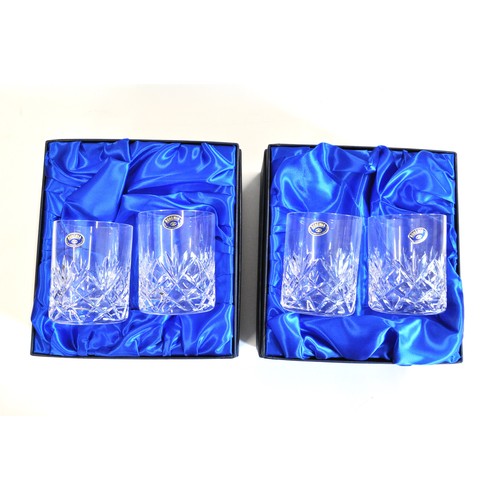 130 - Boxed Henry Marchant Bohemian crystal tumblers and wine glasses, x 3 boxes.