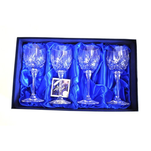 130 - Boxed Henry Marchant Bohemian crystal tumblers and wine glasses, x 3 boxes.