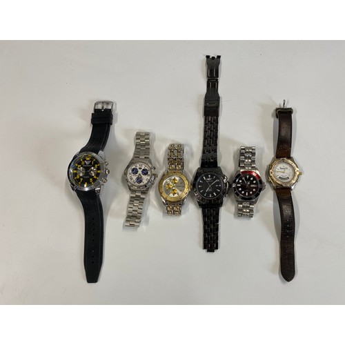 284 - A group of Gents wristwatches including one marked London Diamond Co, two marked Breitling and vario... 