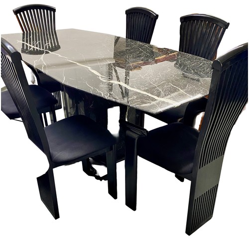 Stunning Italian Marquinia marble Designer dining set Pietro Costantini, with x6 matching chairs - photo to follow
