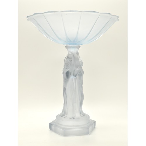 1 - Art Deco frosted glass three Graces centrepiece by Walther & Sohne, approx 30cm high