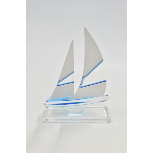 18 - Acrylic art sculpture of yacht, signed by the artist J Fenri - 1996.