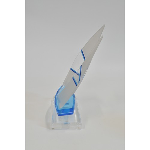 18 - Acrylic art sculpture of yacht, signed by the artist J Fenri - 1996.