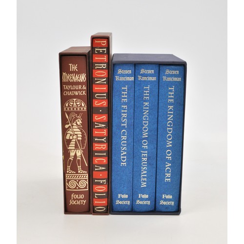 43 - The Folio Society 'Satyrica' by Petronius, 2003 hardback with slipcover /  'The Mycenaeans and the D... 