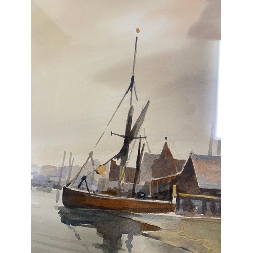 57 - x2 framed original watercolours of Estuary  and Broadlands scenes, signed lower left by the artist J... 